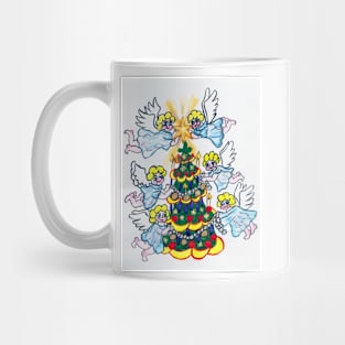 Angels with Christmas tree Mug